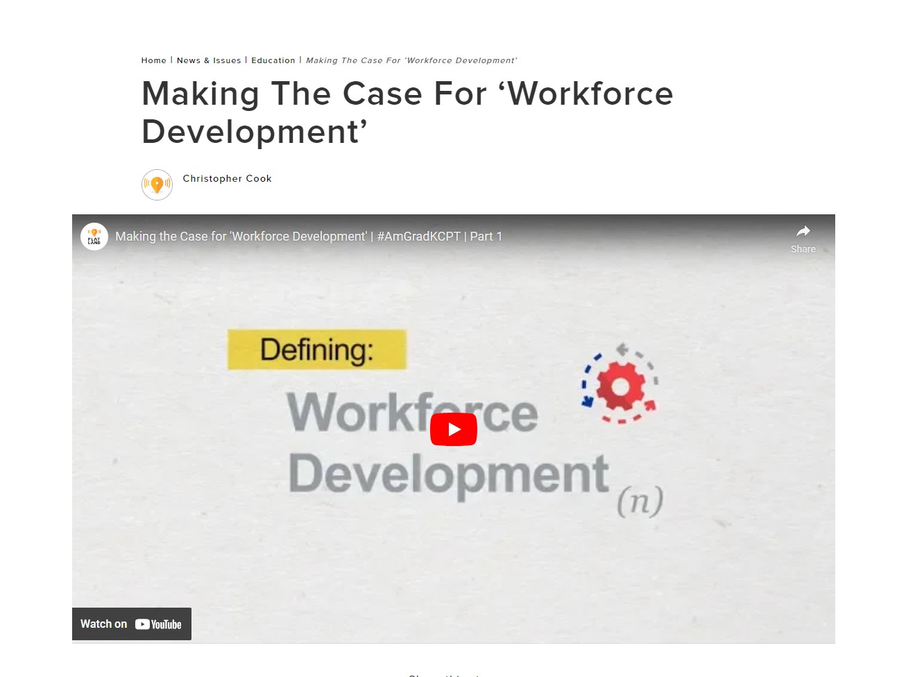 Making the Case for Workforce Development